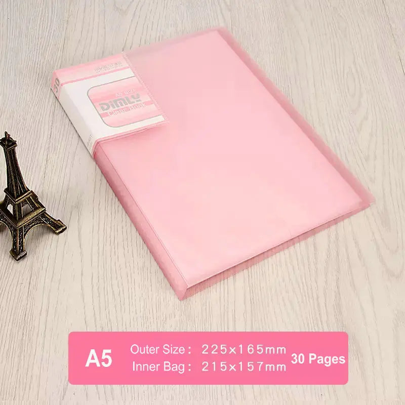 Office Document Organizer Folder A5 Display Book Transparent PVC Bag Document Storage B5 Paper Folder For Documents