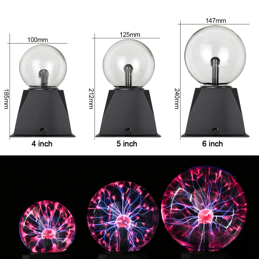 Magic Crystal Plasma Ball Lamp 3 4 5 6 8 Inch Electric Lamp Night Light Kids Gift Birthday Christmas Novelty Glass Plasma Lamp