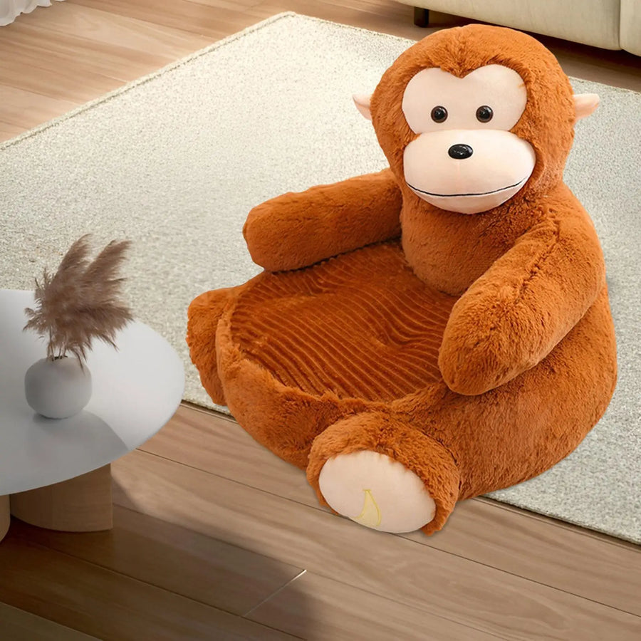 Children Sofa Seat Cartoon Lazy Sofa Decoration Animal Shaped Seat Cushion Plush Support Seat for Play Room Bedroom Living Room
