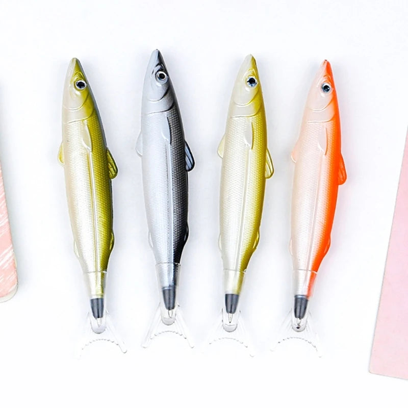 Pack of 6 Fish Pen Ballpoint Pens Novelty Fishing Pen 0.5mm Decor Party Dropsale