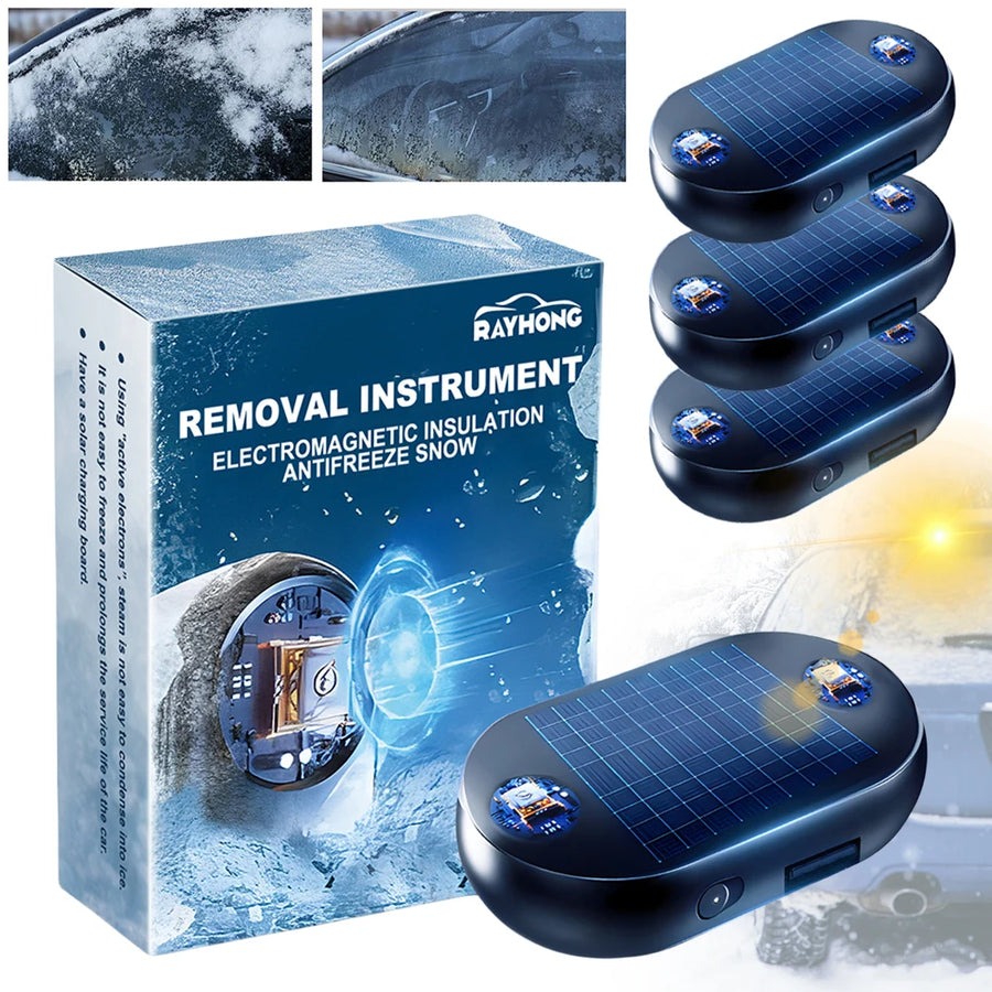 1-10pcs Car Window Glass Anti-ice Snow Remover Solar/USB Antifreeze Snow Removal Instrument Winter Deicing Device Car Defroster