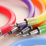 1PC Random Color Creative Bangle Bracelet Bending Circle Ballpoint Pen Wristband Gel Pen Student Gift Stationery Writing Tools