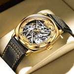 OLEVS 6651 Top Brand Men Watches Fashion Dress Automatic Mechanical Wristwatch Wateproof Luminous Hollow Flywheel Watch for man