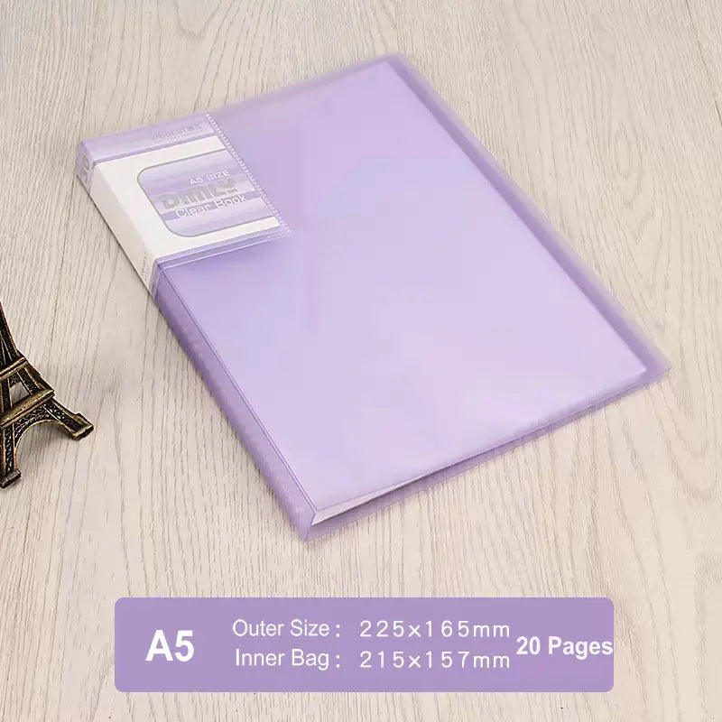 Office Document Organizer Folder A5 Display Book Transparent PVC Bag Document Storage B5 Paper Folder For Documents