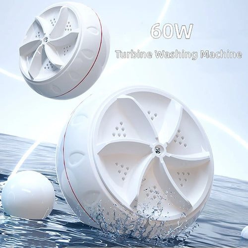 60W Portable Turbo Washing Machine Hight Power Mini Ultrasonic Washer for Baby Clothes Underwear Socks Business Trip Travel USB
