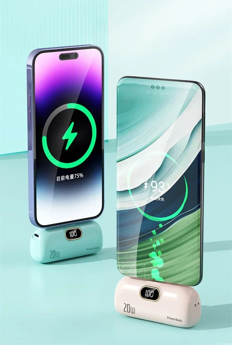 Mini Portable Power Bank 30000mah Capsule Mobile Power Supply Emergency External Battery Fast Charger For Type-c Iphone 2025 New