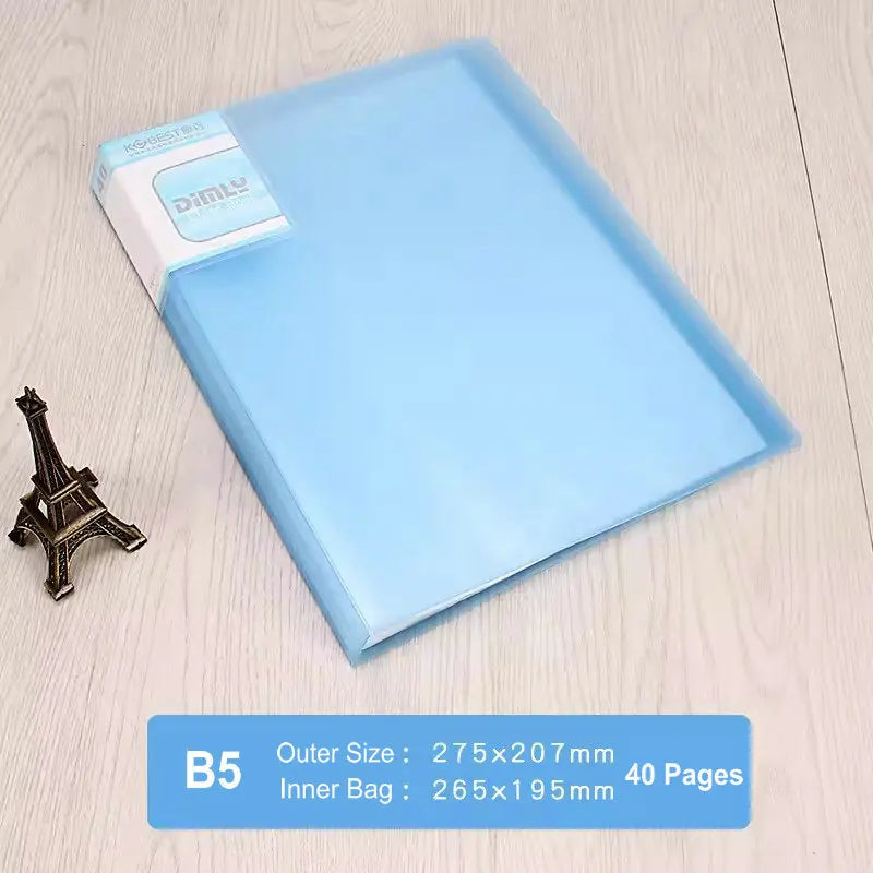 Office Document Organizer Folder A5 Display Book Transparent PVC Bag Document Storage B5 Paper Folder For Documents