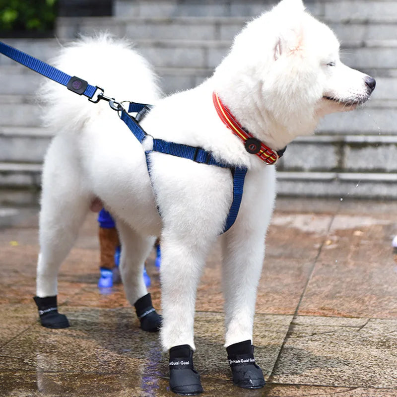 4Pcs Pet WaterProof Rainshoe Anti-slip Rubber Boot For Small Medium Large Dogs Cats Outdoor Shoe Dog Ankle Boots Pet Accessories