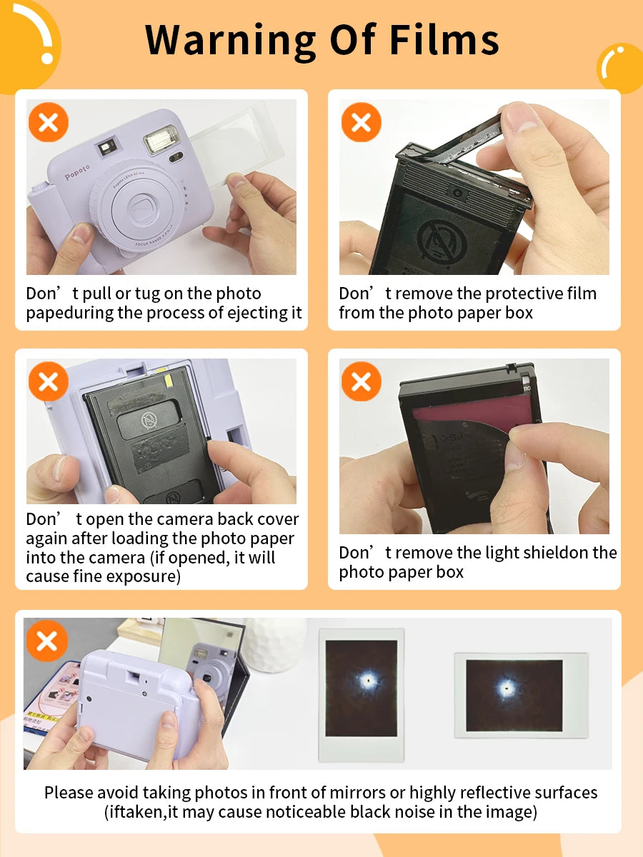 Portable Instant Camera Striped Woven Bag And Photo Paper Set With Five Shooting Modes Suitable for Beginners When Taking Photos