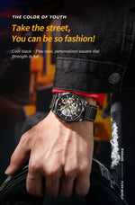 OLEVS 6651 Top Brand Men Watches Fashion Dress Automatic Mechanical Wristwatch Wateproof Luminous Hollow Flywheel Watch for man
