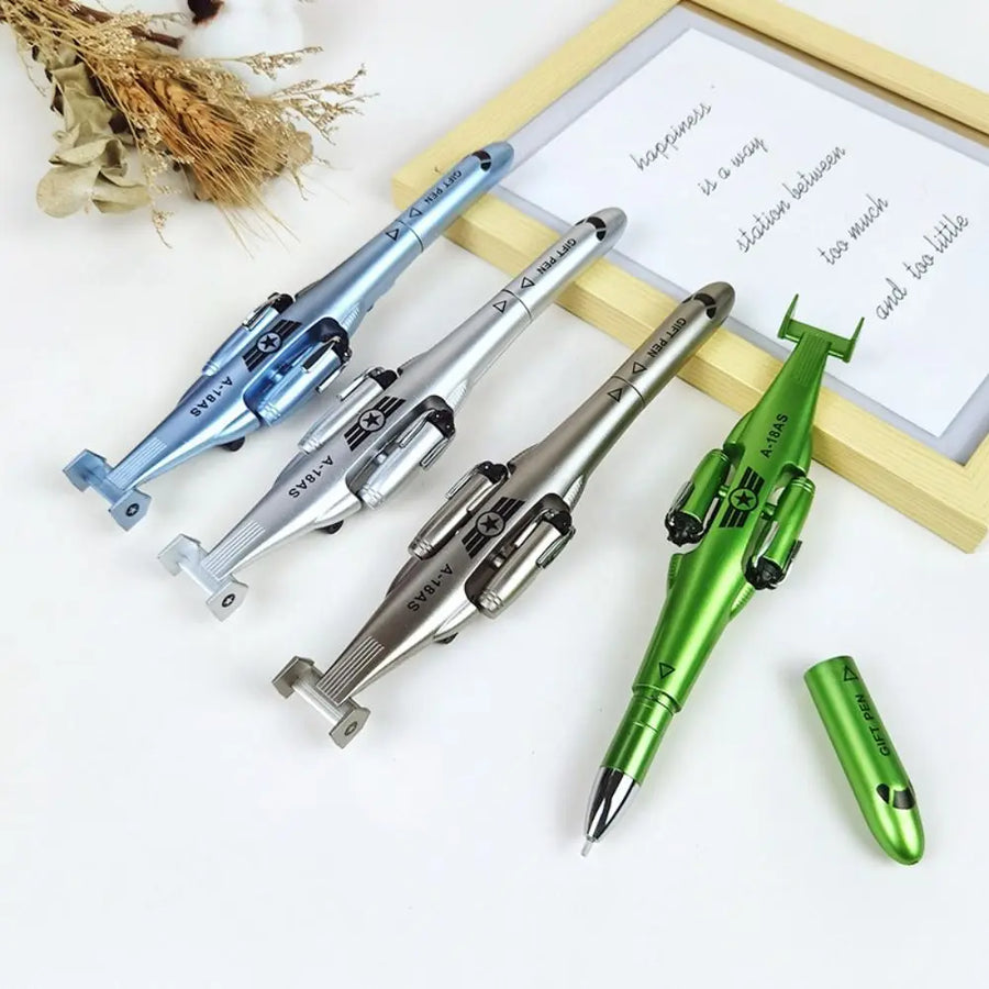 Creative Aircraft Airplane Gel Pen Fashion Rleaxing Deformation Toy Foldable Funny Helicopter Pen Children's Day gift