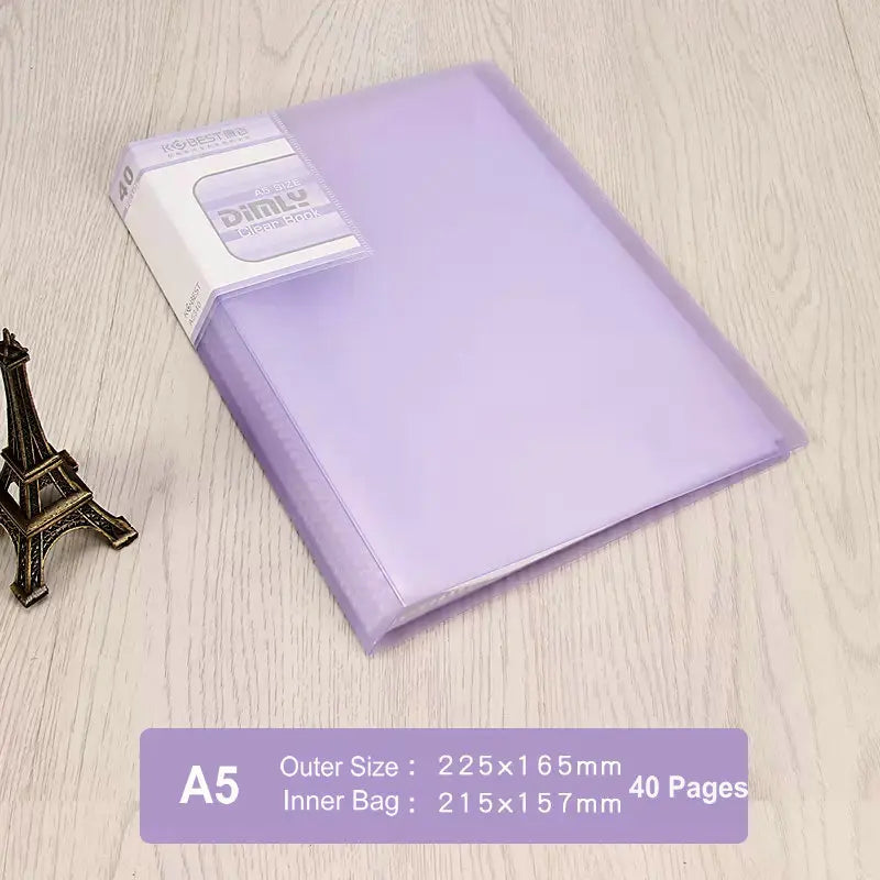 Office Document Organizer Folder A5 Display Book Transparent PVC Bag Document Storage B5 Paper Folder For Documents