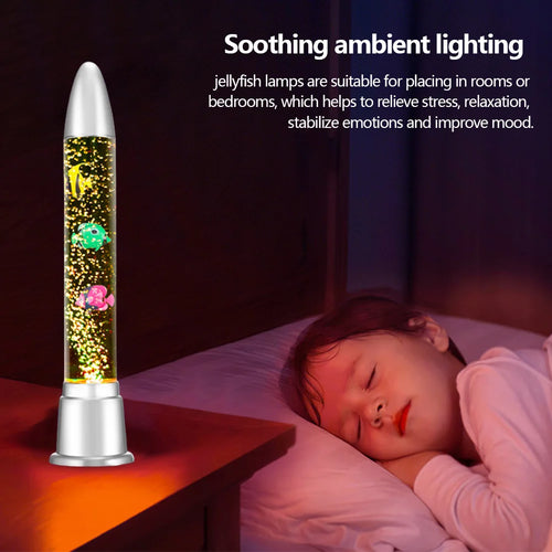 LED Bubble Tube Light Color Changing Artificial Fish Tank Lamp Fake Aquarium Lamp for Home Desk Bedroom