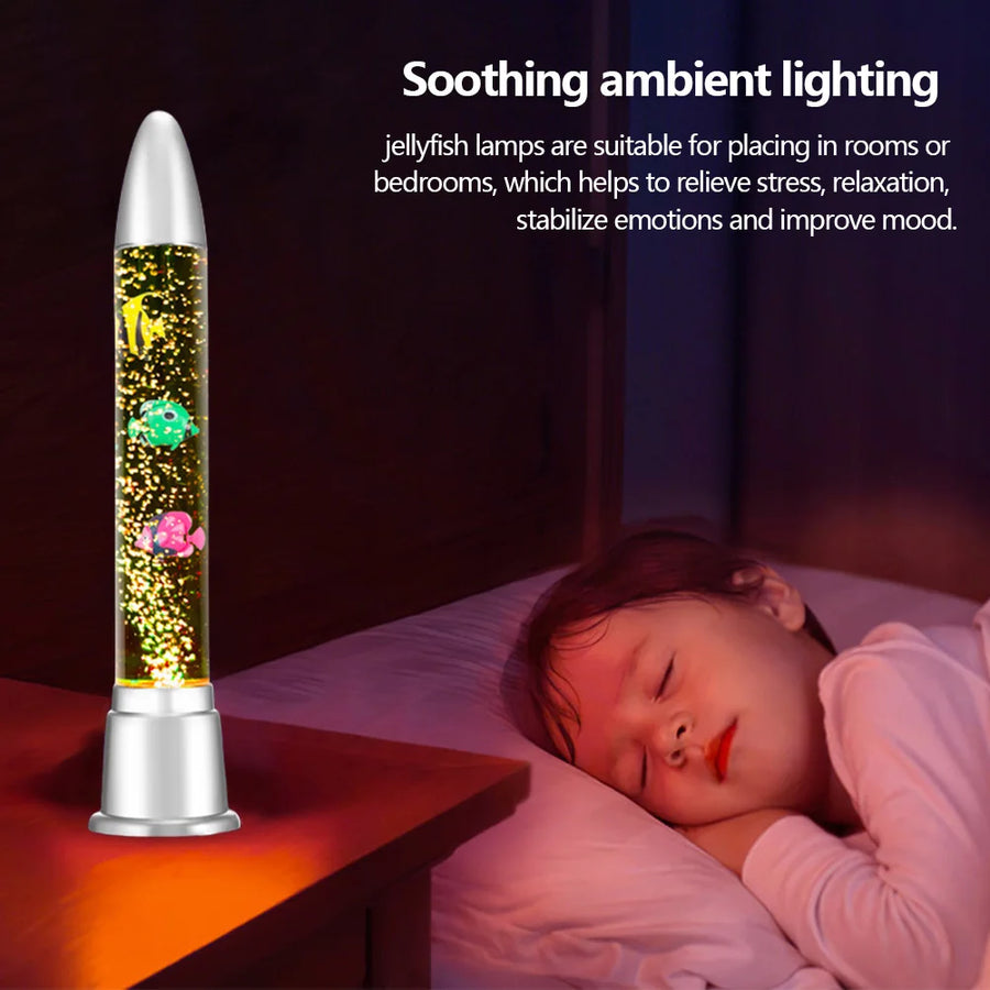 LED Bubble Tube Light Color Changing Artificial Fish Tank Lamp Fake Aquarium Lamp for Home Desk Bedroom