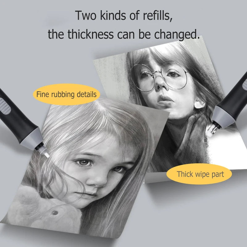 Electric Erasers Less Rubber Crumb Thick/Thin Rubber can be Changed Simple Korean Stationery Safe and Efficient School Supplies