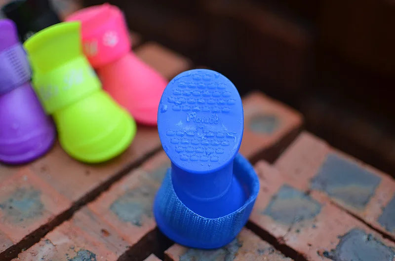 4Pcs Pet WaterProof Rainshoe Anti-slip Rubber Boot For Small Medium Large Dogs Cats Outdoor Shoe Dog Ankle Boots Pet Accessories