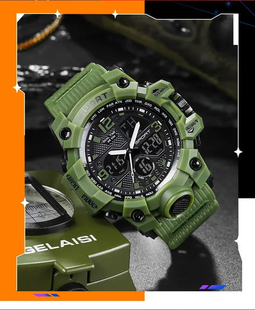 Men's Junior High School Student Fashion Trend Black Technology Sports Glow Men's Electronic Watch