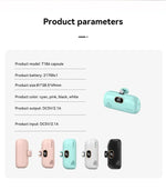 Mini Portable Power Bank 30000mah Capsule Mobile Power Supply Emergency External Battery Fast Charger For Type-c Iphone 2025 New