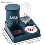 Automatic Cat Feeder Water Dispenser Set, 2 In 1 Tilted Automatic Pet Food And Water Feeder Gravity Food Feeder and Waterer