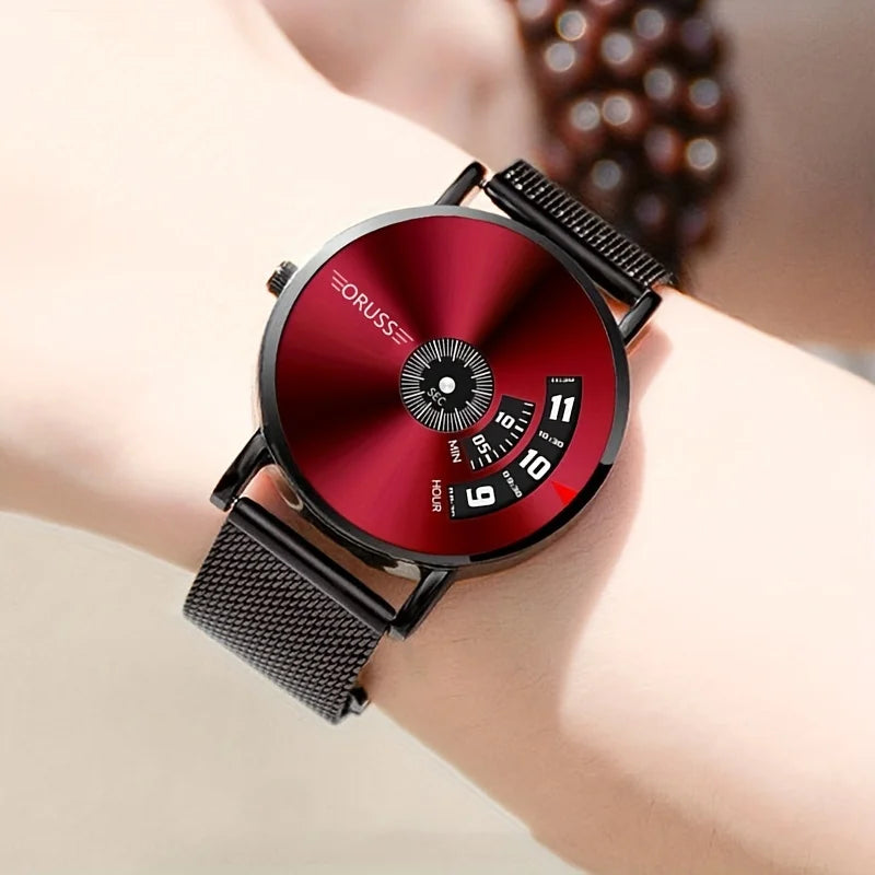 Student men's watch trend new red fashion durable cool handsome gentleman leisure business men's watch