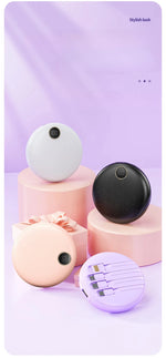 20000mAh Mini Powerbank Portable Round Self-wired  Fast Charging High Capacity Digital Display Power Bank For Iphone Xiaomi