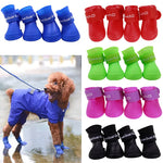 4Pcs Pet WaterProof Rainshoe Anti-slip Rubber Boot For Small Medium Large Dogs Cats Outdoor Shoe Dog Ankle Boots Pet Accessories