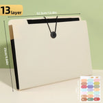 Three Colors Horizontal A4 Folder Students Office Business Trip Multi-layer Large Capacity 5/8/13 Layers Storage Organ Bag