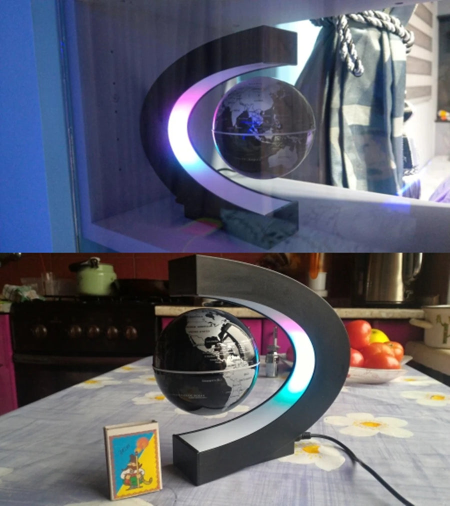 E2 LED World Map Globe Magnetic Levitation Floating Globe Antigravity Lamp Novelty Ball Light Birthday Home Room Decoration Gift