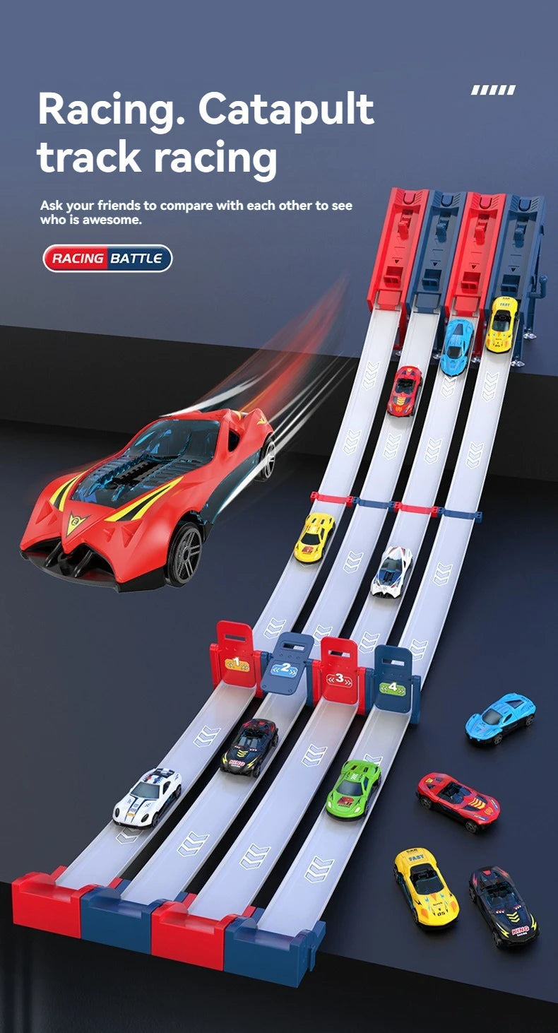 Racing Toys Track Stunt Speed Car Wheels DIY Rail Kits Assembled Model 18pcs Boys Girls Children Gift for Kid Christmas Present
