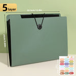 Three Colors Horizontal A4 Folder Students Office Business Trip Multi-layer Large Capacity 5/8/13 Layers Storage Organ Bag