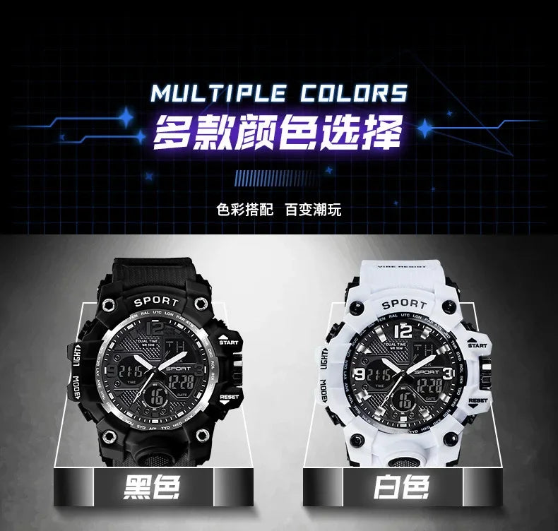 Men's Junior High School Student Fashion Trend Black Technology Sports Glow Men's Electronic Watch