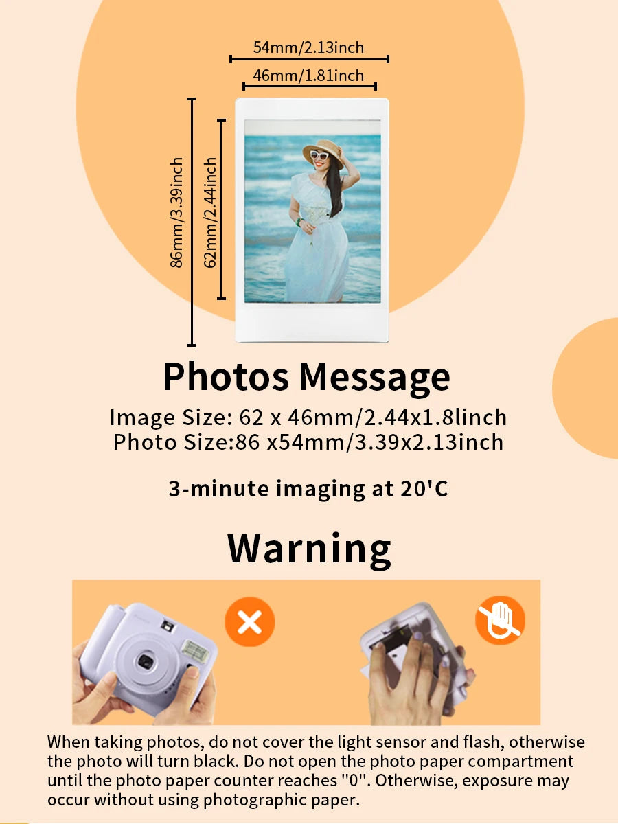 Portable Instant Camera Striped Woven Bag And Photo Paper Set With Five Shooting Modes Suitable for Beginners When Taking Photos