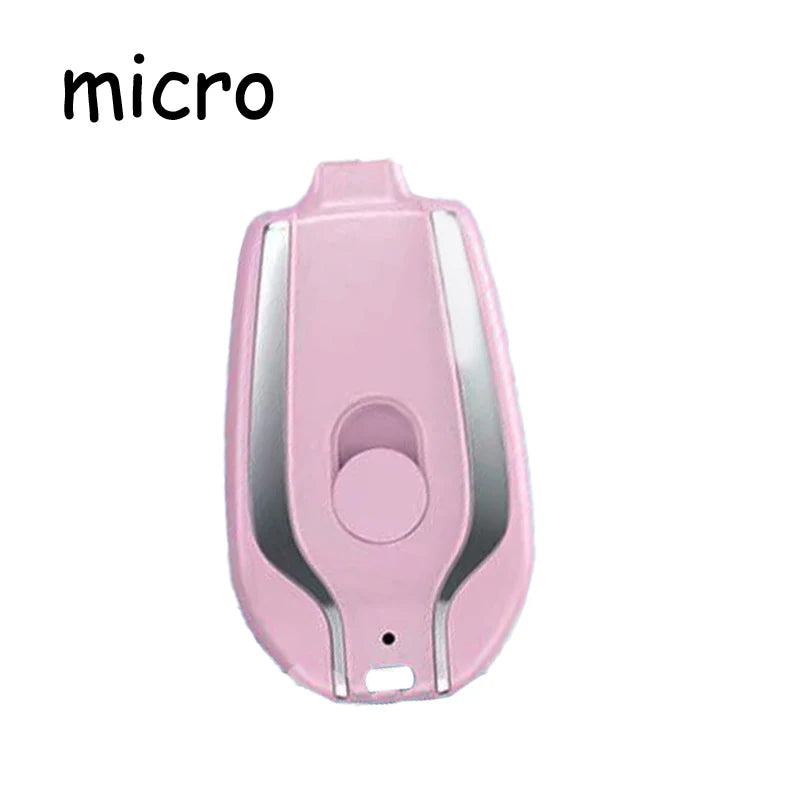Mini Keychain Portable Charger 1500mAh Power Bank Ultra-Compact Battery Pack for Android IPhone Micro External Battery