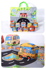 Soft Fabric Car Toy for Babies - Tear-Resistant Cloth Book with Storage Bag and Play Mat, Early Learning Travel Sensory Toy Gift