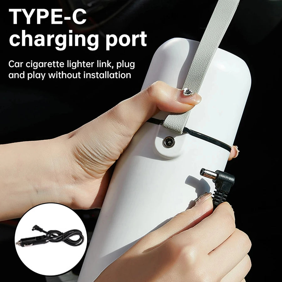 420ml Portable Car Heating Cup Electric Kettle 304 LED Smart Temperature Control Warmer Stirring Cup Heating Bottle Mixing Cup