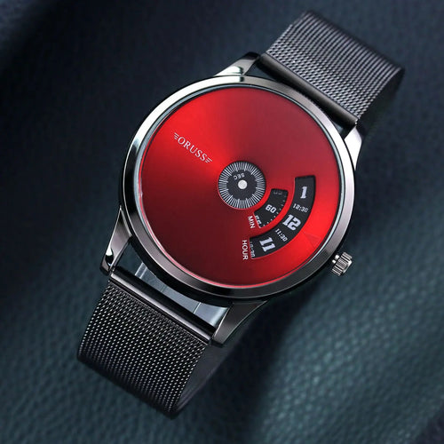 Student men's watch trend new red fashion durable cool handsome gentleman leisure business men's watch