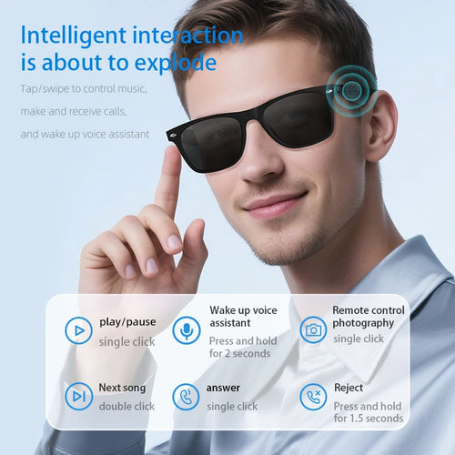 Xiaomi AI Intelligent Glasses Fashion Waterproof Multifunctional Bluetooth Call Playing Music Smart Sunglasses For Men & Woman