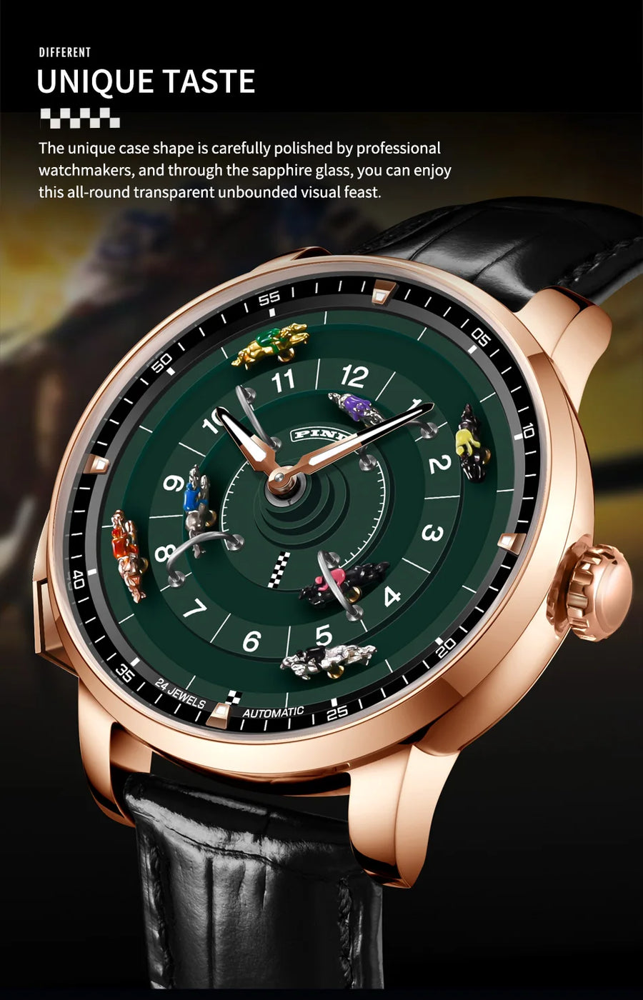 Pindu Horse Gambling Series Men's Full Automatic Mechanical Watch European Racing Roulette Entertainment Design Party Watch