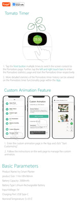 Tuya Ivy Smart Planter,Endless Fun Over 49 Rich Expressions,7 smart sensors,AI Chips Make Raising Plants Easy and Fun