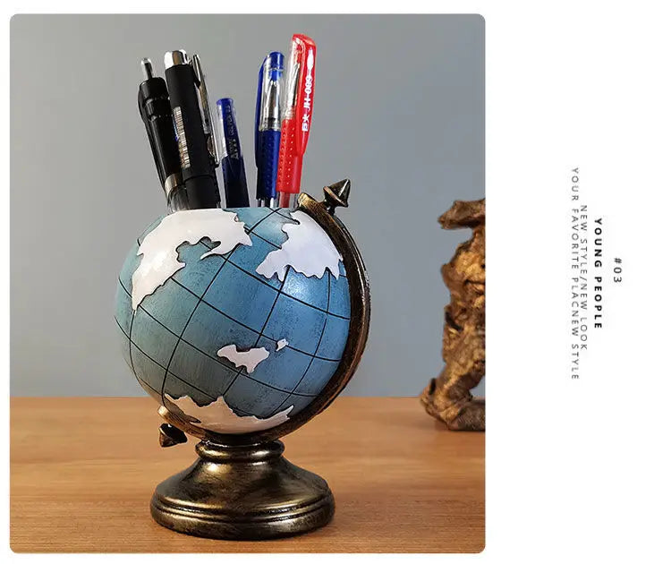Pen holder literary retro desktop living room multifunctional pen holder student gift decoration European pen holder ornaments