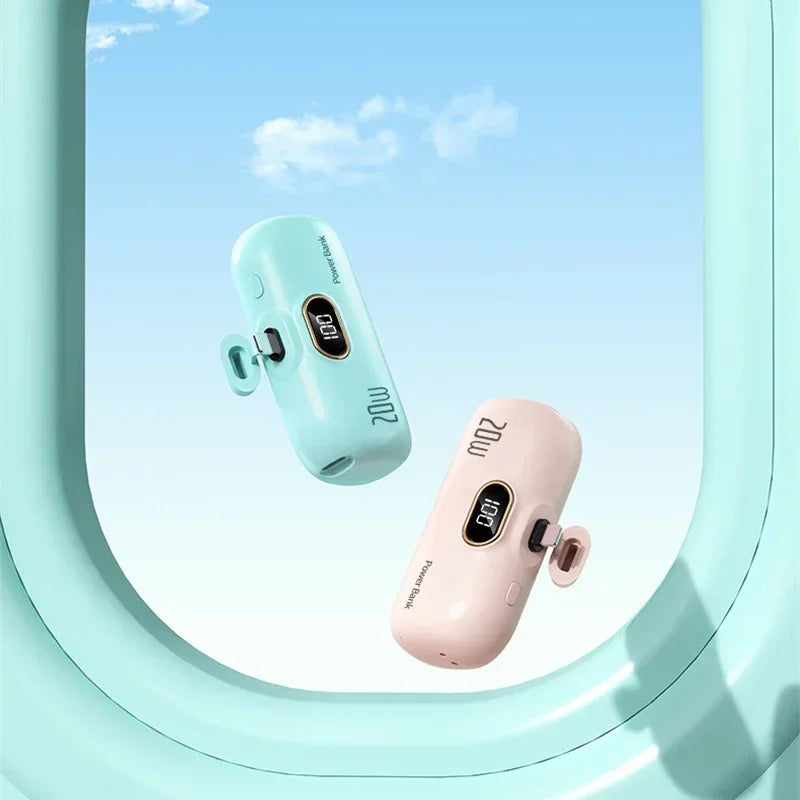Mini Portable Power Bank 30000mah Capsule Mobile Power Supply Emergency External Battery Fast Charger For Type-c Iphone 2025 New
