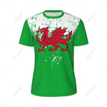 Exclusive design Wales Flag Grain 3D Printed Men For Running Bike Soccer Tennis Fitness Sports tshirt Mesh Fans Short T-shirt