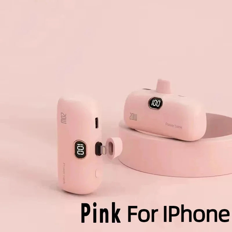 Mini Portable Power Bank 30000mah Capsule Mobile Power Supply Emergency External Battery Fast Charger For Type-c Iphone 2025