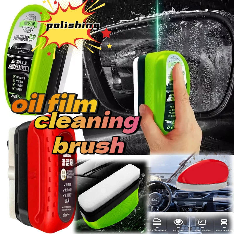 Window Cleaner Oil Film Brush Removal Cleaner Supplie Car Glass Oil Film Brush Glass Sponge Clean Glass Windshield Glass Scraper
