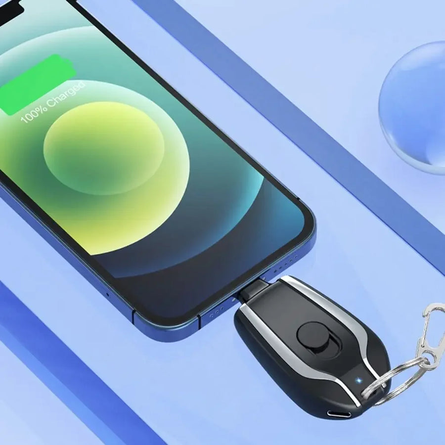 Mini Keychain Portable Charger 1500mAh Power Bank Ultra-Compact Battery Pack for Android IPhone Micro External Battery