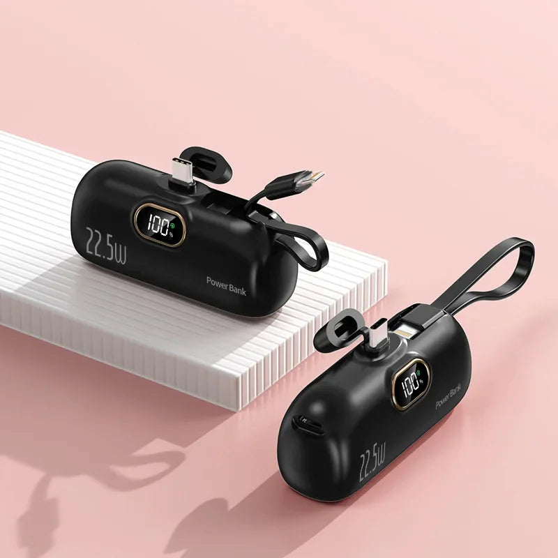 Mini Portable Power Bank 30000mah Capsule Mobile Power Supply Emergency External Battery Fast Charger For Type-c Iphone 2025 New