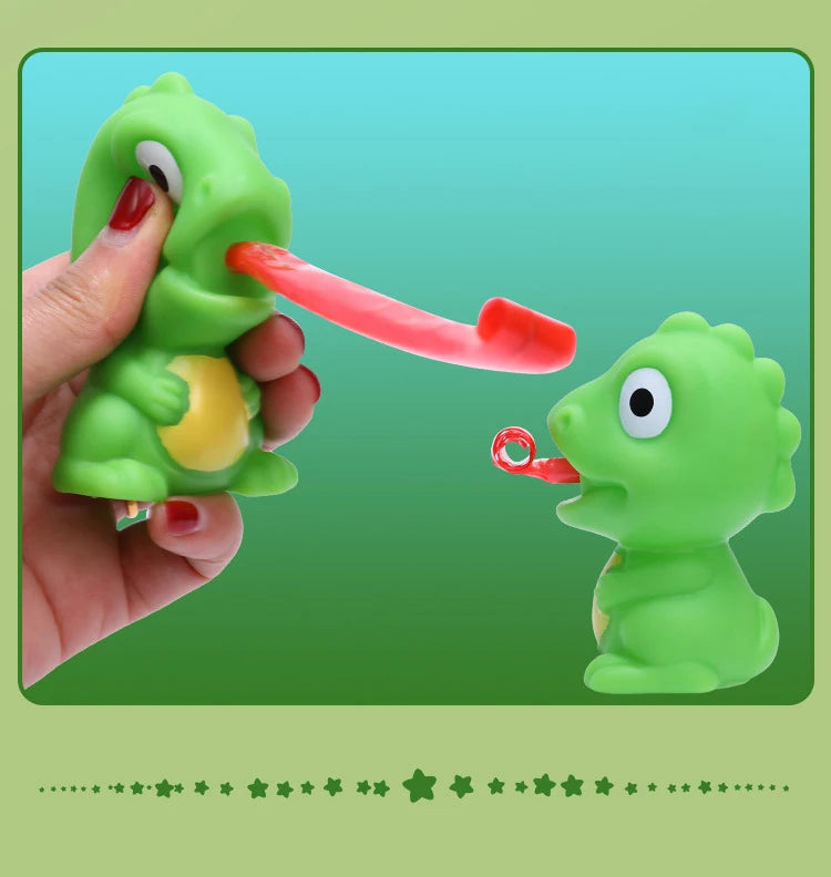 Pinch Frog Dinosaur Sticking Tongue Out Toys Funny Sensory Stress Relief Fidget Toys Cat Toys School Gifts for Kids Children